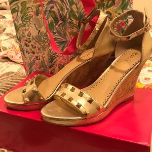 Gold Lilly Pulitzer wedges